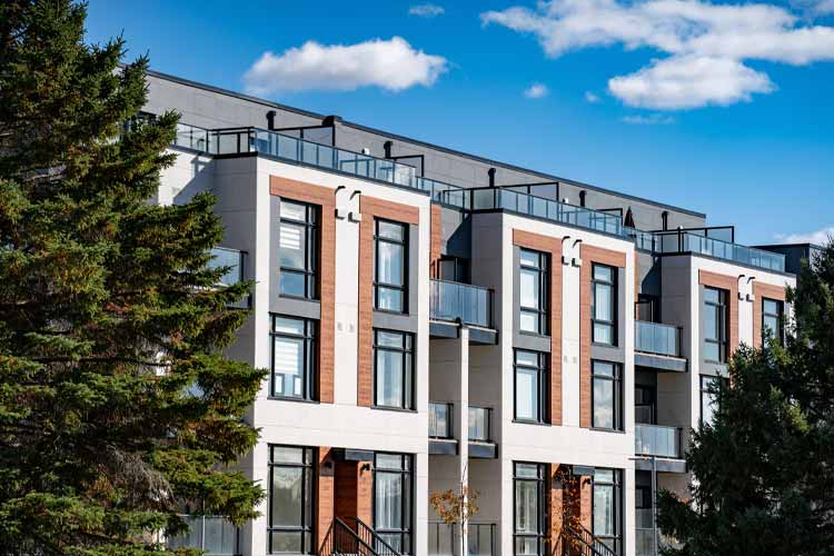 Apartment complex siding view